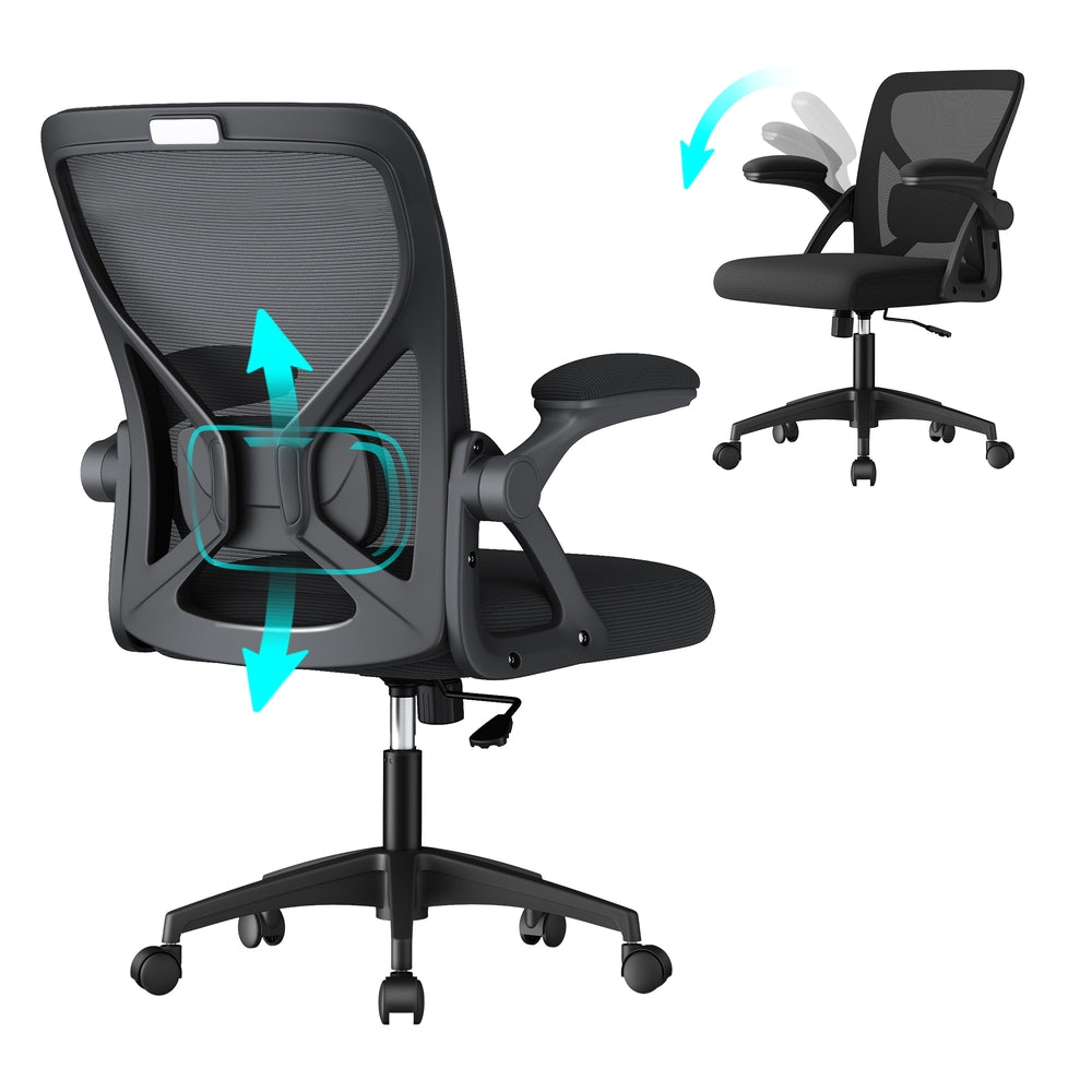 VASAGLE Office Chair, Ergonomic Mesh, Adjustable Lumbar, Ink Black