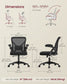 VASAGLE Office Chair, Ergonomic Mesh, Adjustable Lumbar, Ink Black