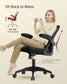 VASAGLE Office Chair, Ergonomic Mesh, Adjustable Lumbar, Ink Black