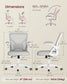 VASAGLE Office Chair, Ergonomic Mesh, Adjustable Lumbar, Dove Gray