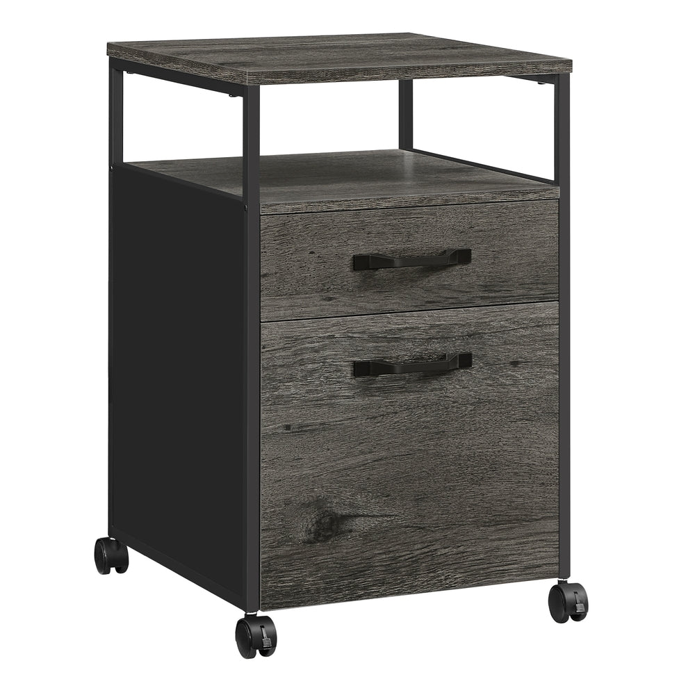 VASAGLE File Cabinet, Mobile Filing Cabinet with Wheels, Charcoal Gray and Ink Black – Charcoal Gray, Ink Black