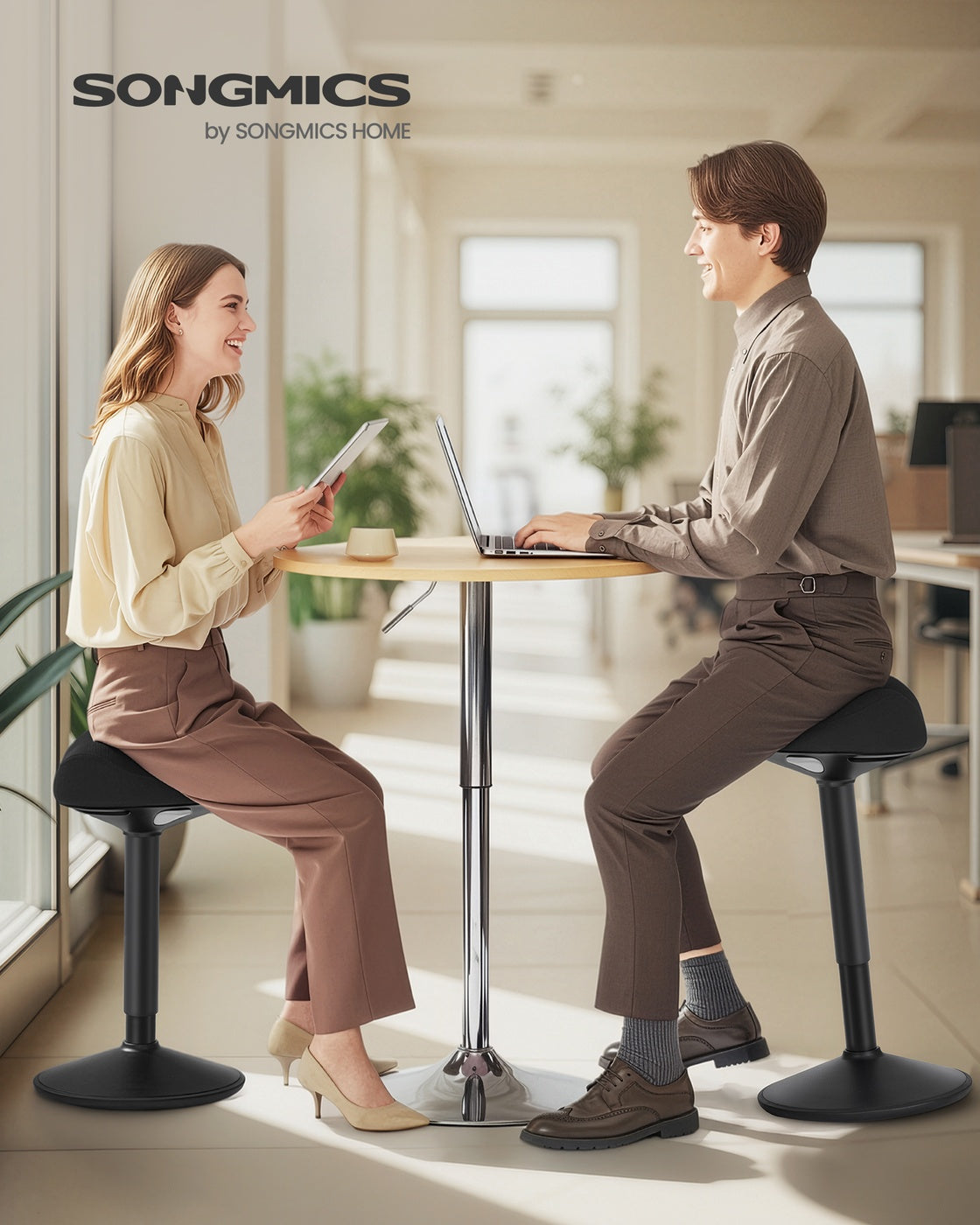 SONGMICS Adjustable Standing Desk Chair – Ink Black