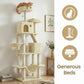 Feandrea Large Cat Tree with Scratching Posts Hammock and Perches for Indoor Cats – Beige