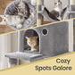 Feandrea Large Cat Tree with Scratching Posts Hammock and Perches for Indoor Cats – Gray