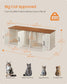Feandrea Double Cat Litter Box Enclosure, Modern Litter Box Furniture Hidden for 2 Cats