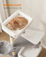 Feandrea Tall Cat Tree Tower, Multiple-Level Cat Condo with 2 Caves – Dove Gray