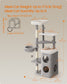 Feandrea Tall Cat Tree Tower, Multiple-Level Cat Condo with 2 Caves – Dove Gray