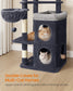 Feandrea Tall Cat Tree Tower, Multiple-Level Cat Condo with 2 Caves – Dark Gray