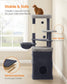 Feandrea Tall Cat Tree Tower, Multiple-Level Cat Condo with 2 Caves – Dark Gray