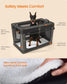 Feandrea Collapsible Dog Crate 44-Inch Portable Dog Travel Crate Ink Black