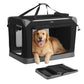 Feandrea Collapsible Fabric Dog Crate with Mesh Doors for Travel – Ink Black, Dove Gray – 36"L x 25"W x 25"H