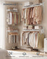 SONGMICS HOME Closet Insert Organizer, 4-8 Ft, with 6 Hanging Rods, 6 Shelves, Cloud White