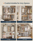 SONGMICS HOME Closet Insert Organizer, 4-8 Ft, with 6 Hanging Rods, 6 Shelves, Cloud White