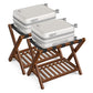 SONGMICS Solid Wood Luggage Racks, Set of 2, No Assembly Required, Foldable Suitcase Stand – Coffee Brown