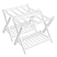 SONGMICS Solid Wood Luggage Racks, Set of 2, No Assembly Required, Foldable Suitcase Stand – Cloud White