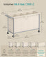 SONGMICS 4-Section Rolling Laundry Hamper and Steel Frame with Handle Cream White