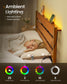 SONGMICS HOME Queen Bed Frame with Headboard, LED Lights, Charging, Storage, Caramel Brown
