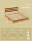 SONGMICS HOME Queen Bed Frame with Headboard, LED Lights, Charging, Storage, Caramel Brown