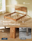 SONGMICS HOME Full Bed Frame with LED Headboard, Storage Shelf, Charging Station, Caramel Brown