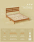 SONGMICS HOME Full Bed Frame with LED Headboard, Storage Shelf, Charging Station, Caramel Brown