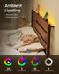SONGMICS HOME Full Bed Frame, Coffee Brown, LED Headboard, Storage Shelf, Charging Station, 1100 Lbs