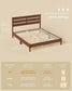 SONGMICS HOME Full Bed Frame, Coffee Brown, LED Headboard, Storage Shelf, Charging Station, 1100 Lbs