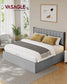 VASAGLE Lift Up Storage Bed Frame King Size – Dove Gray