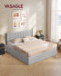 VASAGLE Lift Up Storage Bed Frame King Size – Dove Gray