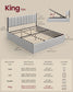 VASAGLE Lift Up Storage Bed Frame King Size – Dove Gray
