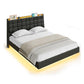 VASAGLE Queen Size Floating Bed Frame with LED Lights | URMB851G71SV1