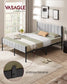 VASAGLE Queen Bed Frame, Dove Gray, Upholstered Headboard, Sturdy Steel, No Box Spring Needed