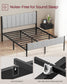 VASAGLE Queen Bed Frame, Dove Gray, Upholstered Headboard, Sturdy Steel, No Box Spring Needed