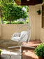 SONGMICS HOME Sencillo Outdoor Steel Egg Chair, Bone Color – White