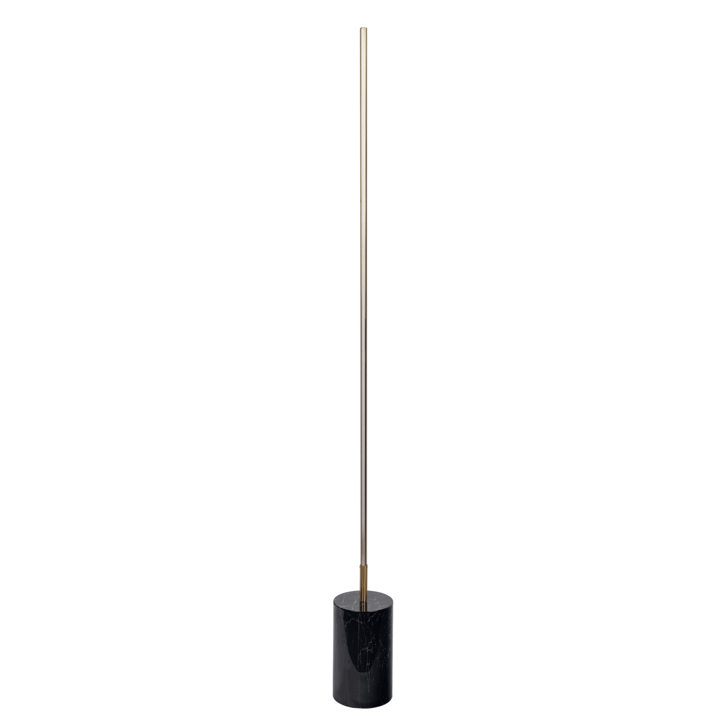 Modern floor lamp with slim metal pole and black marble base, FredCo International furniture