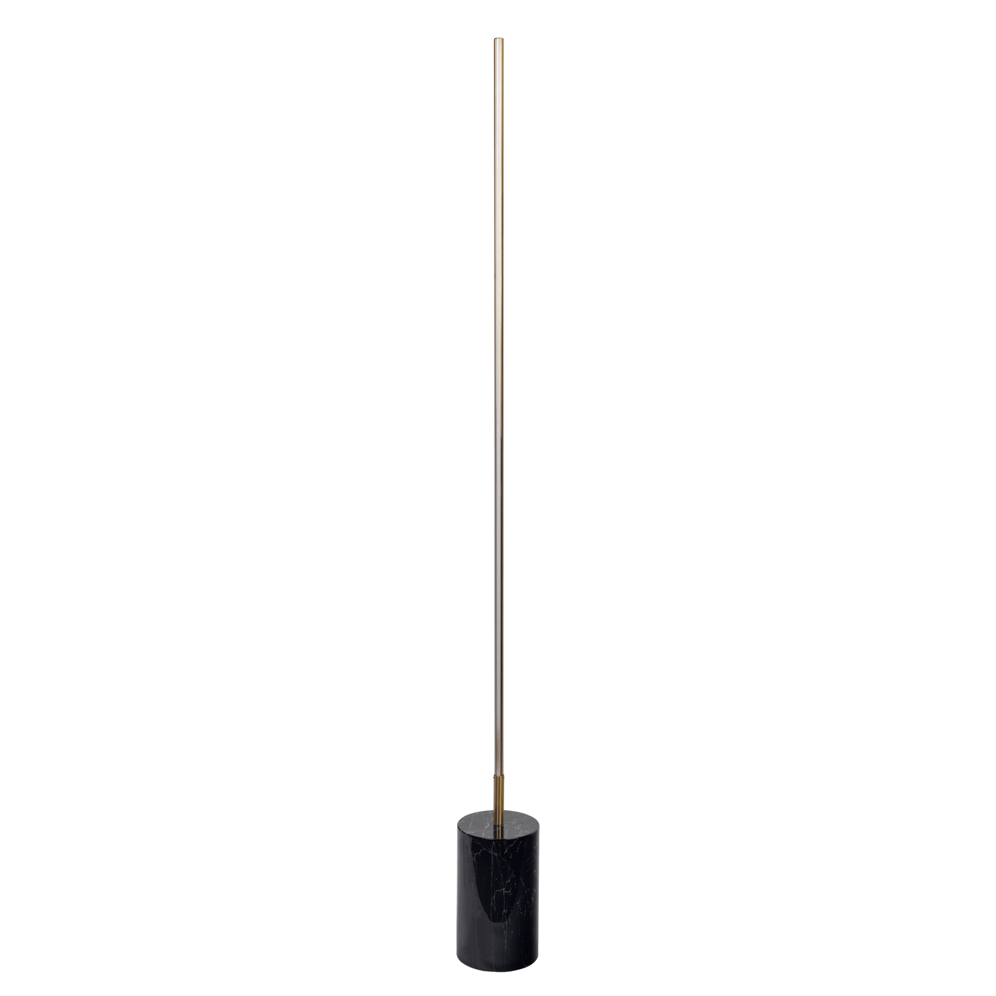 Modern floor lamp with slim metal pole and black marble base, FredCo International furniture