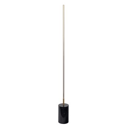 Modern floor lamp with slim metal pole and black marble base, FredCo International furniture