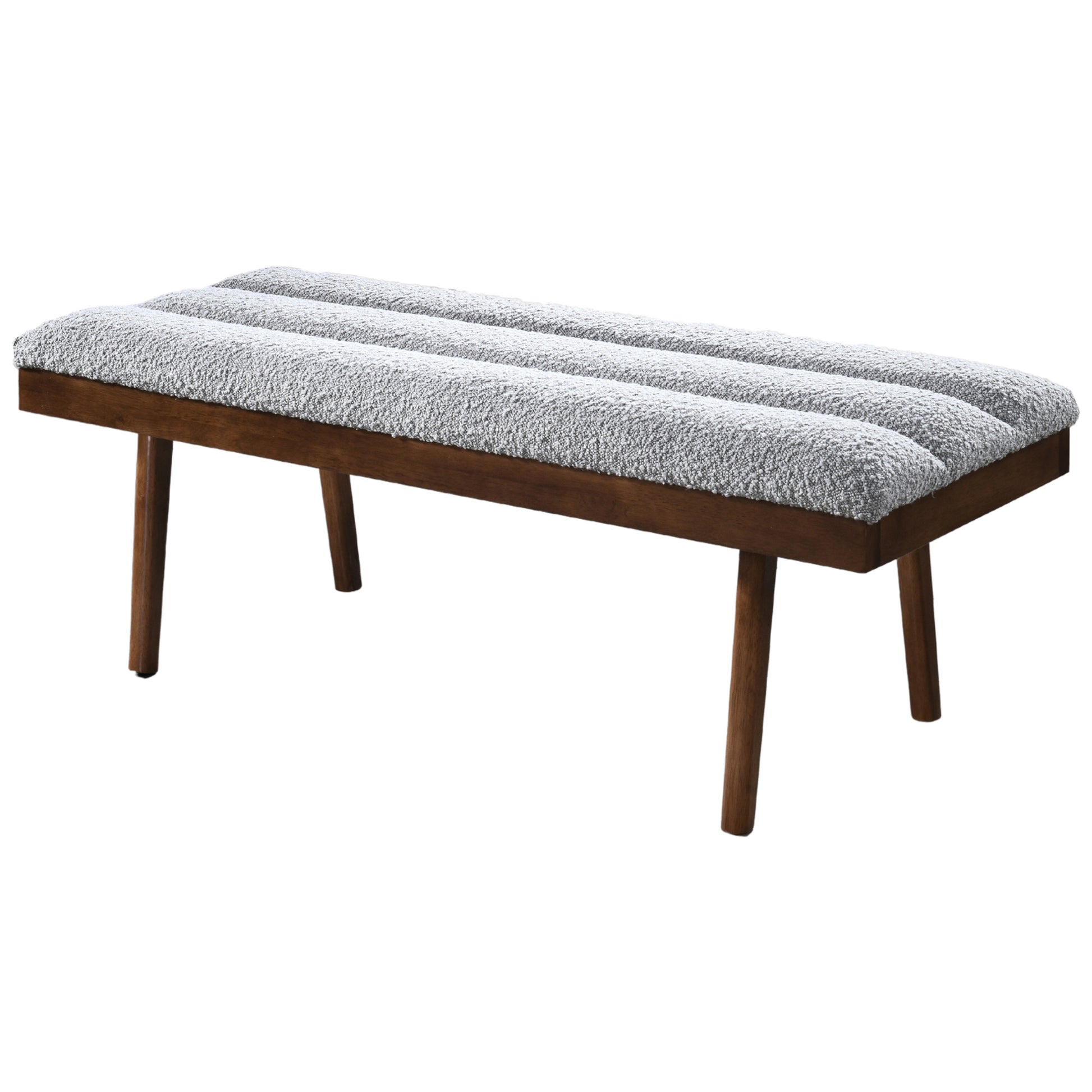 Troni Light Grey Boucle Bench FredCo