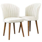 Parsons Dining Chair Set of 2 - Stylish Beige Velvet with Solid Wood Frame FredCo