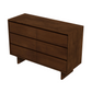 Modern dark wood six-drawer dresser for bedroom, FredCo International furniture