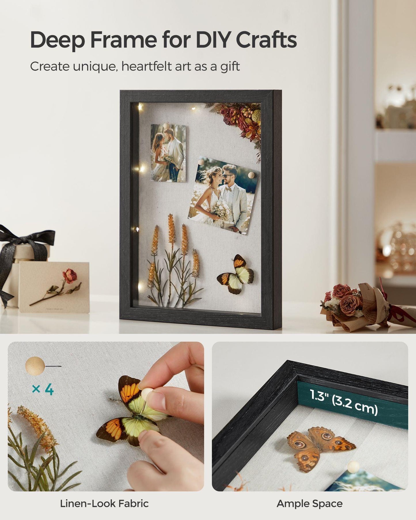 A4 Shadow Box Frame Black FredCo