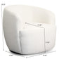 Mina Modern Boucle Swivel Chair with Sturdy Frame in White FredCo