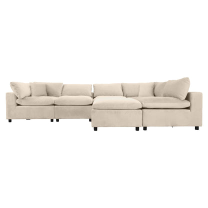 Modern beige sectional sofa with plush cushions, FredCo International furniture