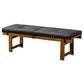 Modern wooden bench with black tufted cushion, FredCo International home furniture