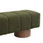 Upholstered Dining Bench for Dining Room, No-Assembly End of Bed Entryway Bench Ottoman for Bedroom Living Room, Green Boucle Fabric Stool Top Wood Leg 300 LBS Weight Capacity FredCo
