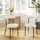 Dining Chair Set of 2, Modern Dining Room Chairs, Black Metal Frame, White Fabric FredCo