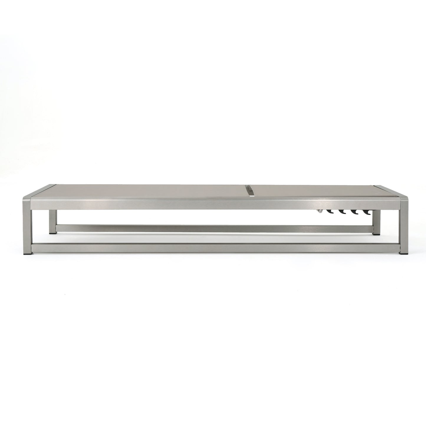 Outdoor Chaise Lounge Set of 2 with Adjustable Aluminum Frame and Textilene Mesh Seating in Grey FredCo