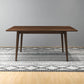 Levi Modern Style Solid Wood Rectangular Dining Kitchen Table Brown Finish FredCo