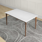 Lindsey Mid-Century Modern Solid Wood Dining Table with White Top and Walnut Legs, 59 inches for Bedroom Hallway, Entryway FredCo