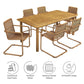 Abacus 7-Piece Rectangular Outdoor Patio Aluminum Dining Table Set with Rattan Armchairs by Modway FredCo