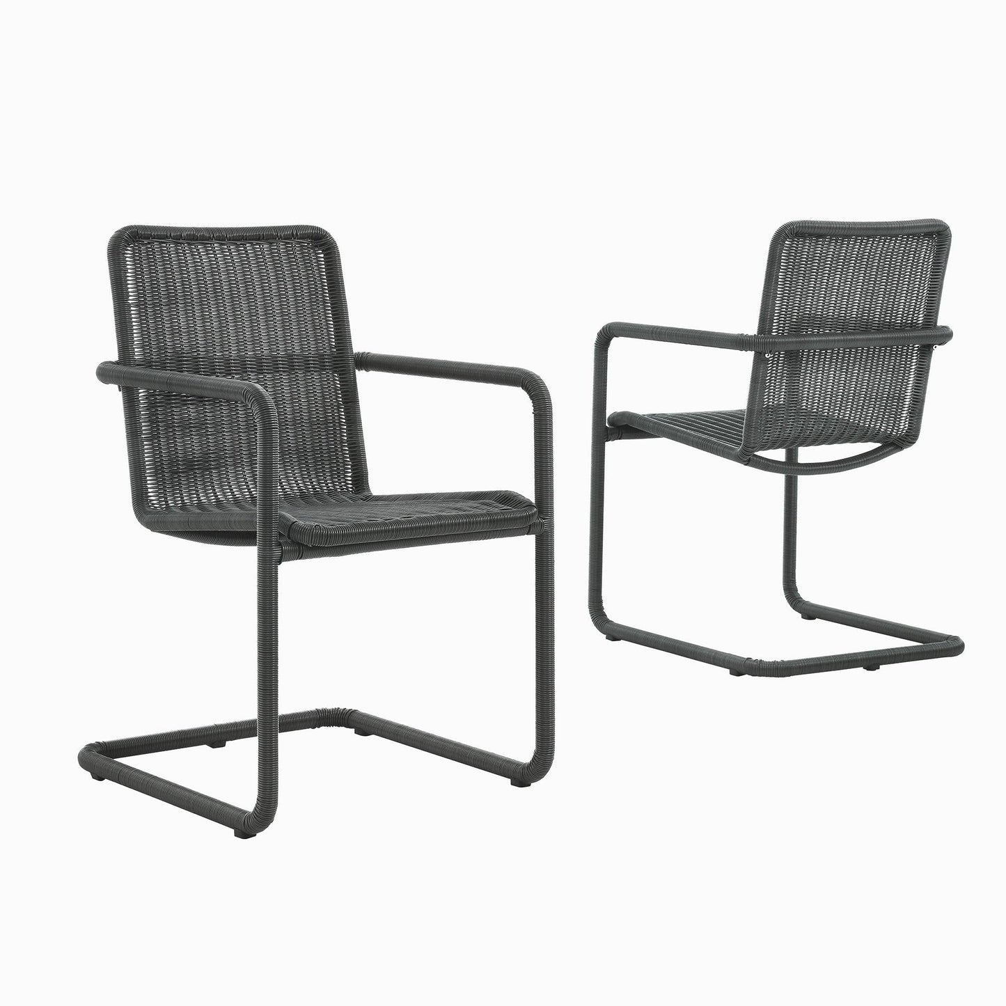 Abacus Outdoor Patio Wicker Dining Chairs Set of 2 by Modway FredCo